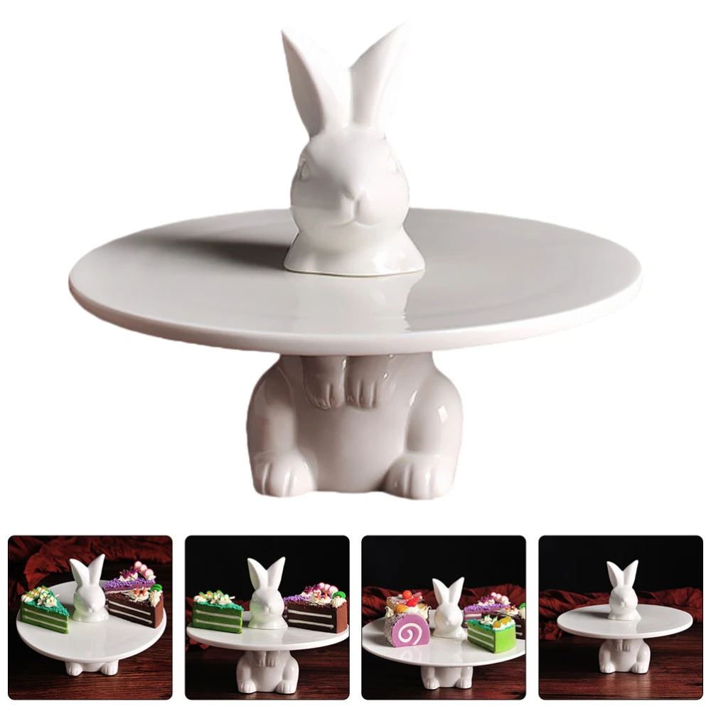 1pc Ceramics Cake Tray Delicate Dessert Tray Elegant Cupcake Showing Stand