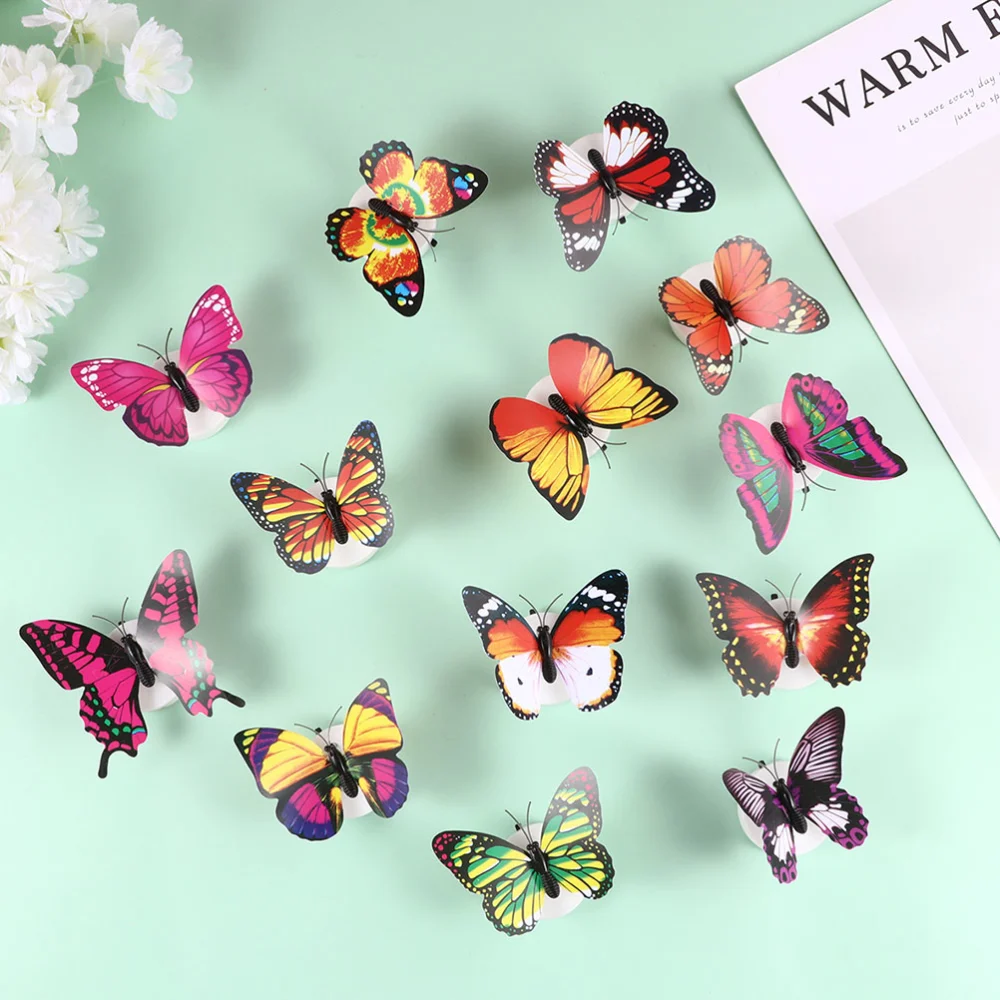 8pcs Luminous Butterflies Lights Colorful Butterflies Wall Stickers for Room