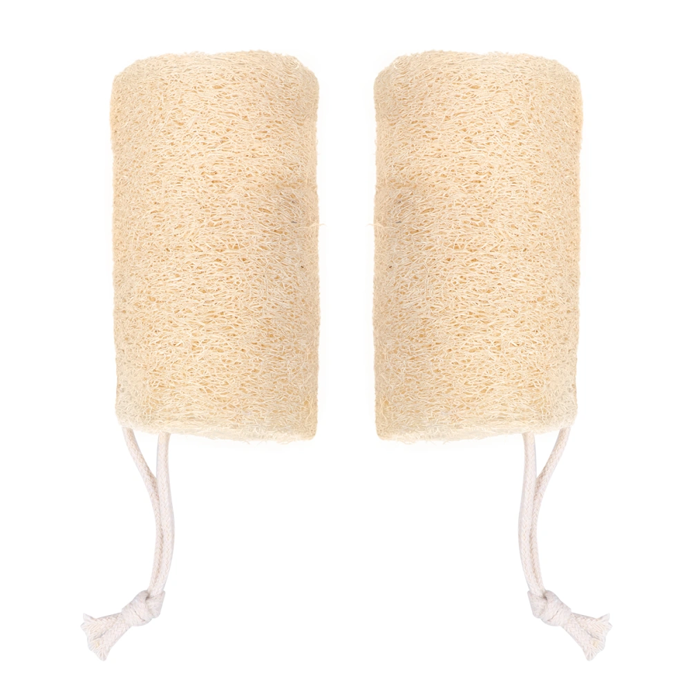 2pcs Natural Loofah Bath Rubs Towel Gourd Exfoliator Body Massage Scrubbers Bathroom Accessories Natural Color