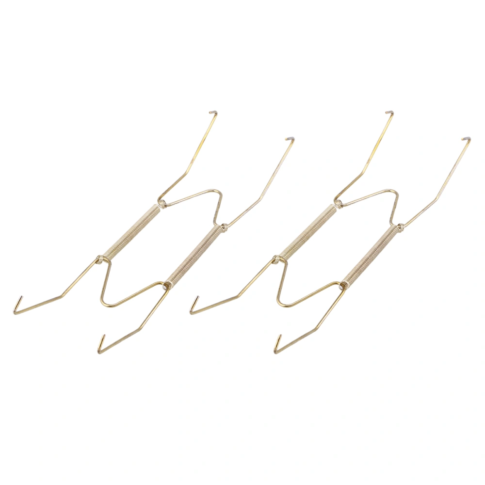 6pcs 8 Inch Spring Style Invisible Plate Tray Dish Wire Hanger Holders Wall Decoration (Golden)