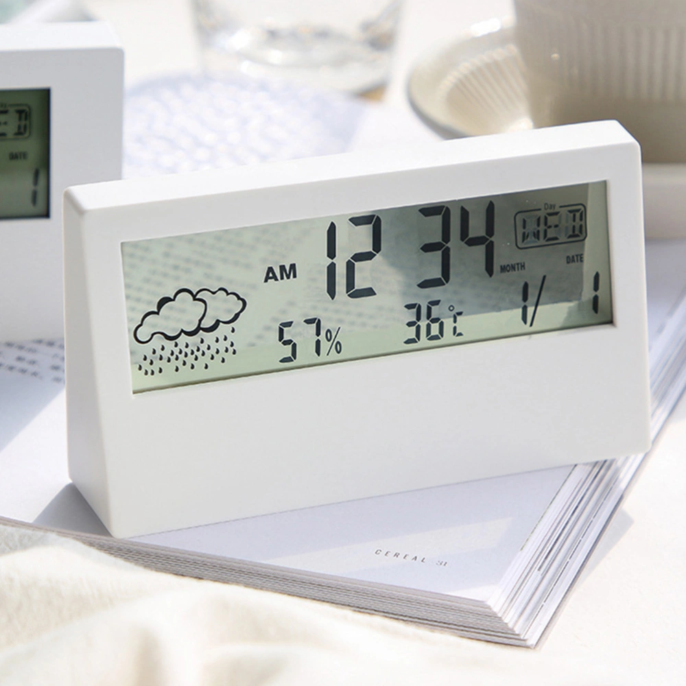 Electronic Alarm Clock Calendar Weather Display Table Clock Electronic Clock