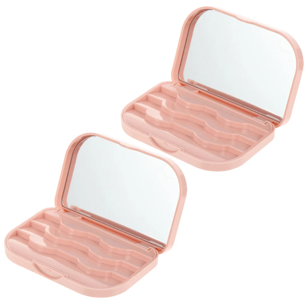 2pcs Eyelash Storage Box Eyelash Packaging Boxes False Lash Storage Container