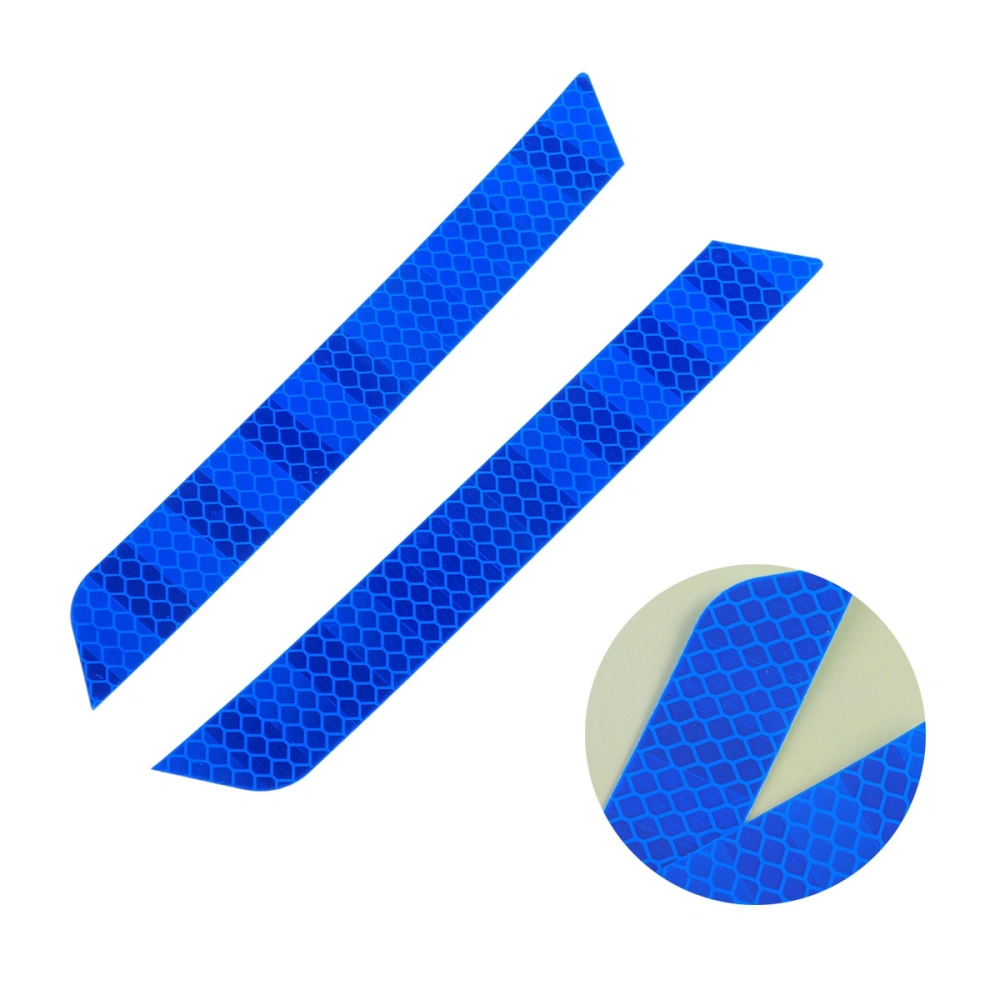 One Pair PVC Rear Bumper Stickers Reflective Trim Protectors for Car Styling (Blue)