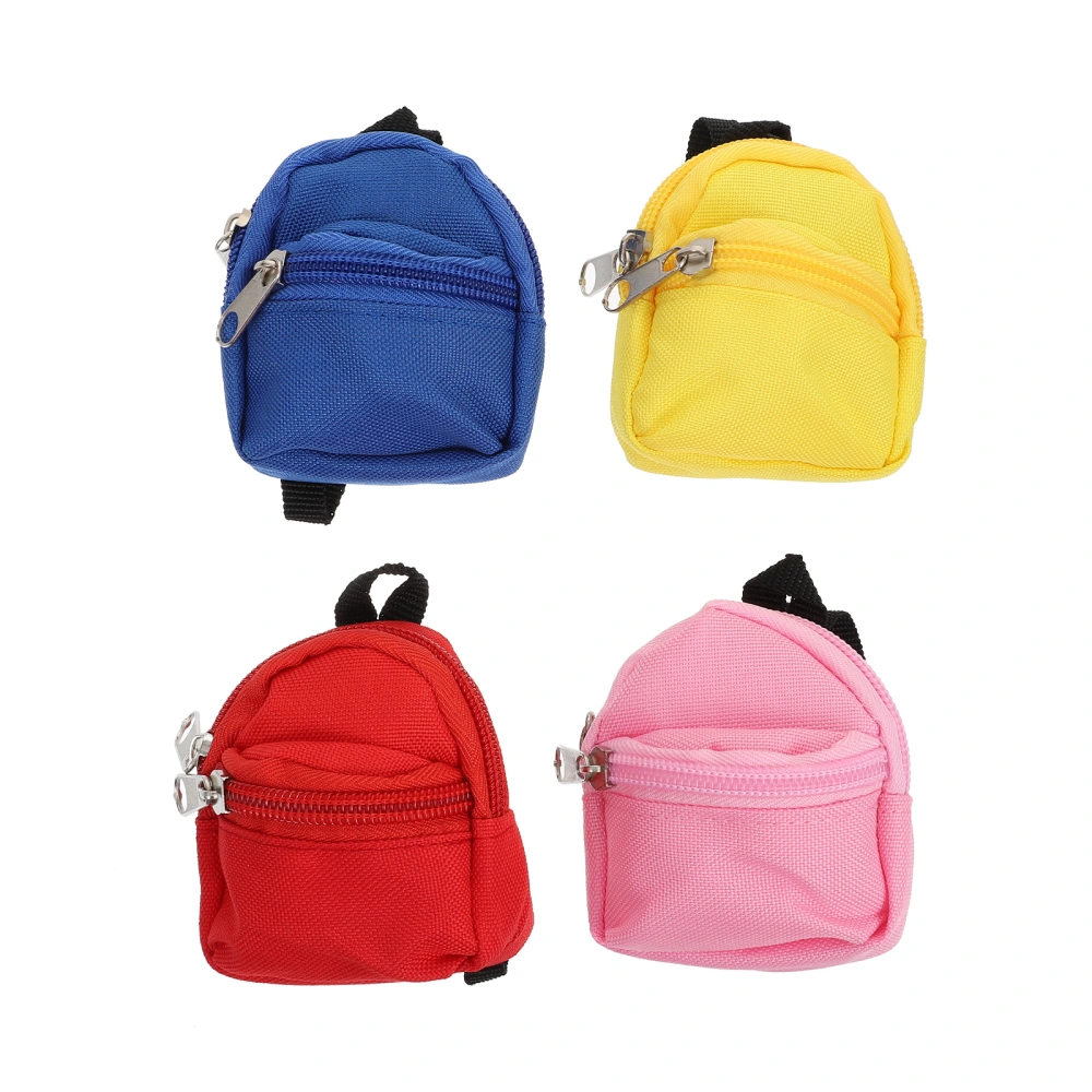 4pcs Mini Schoolbag Model Mini House Doll Backpack Micro Scene Adornment