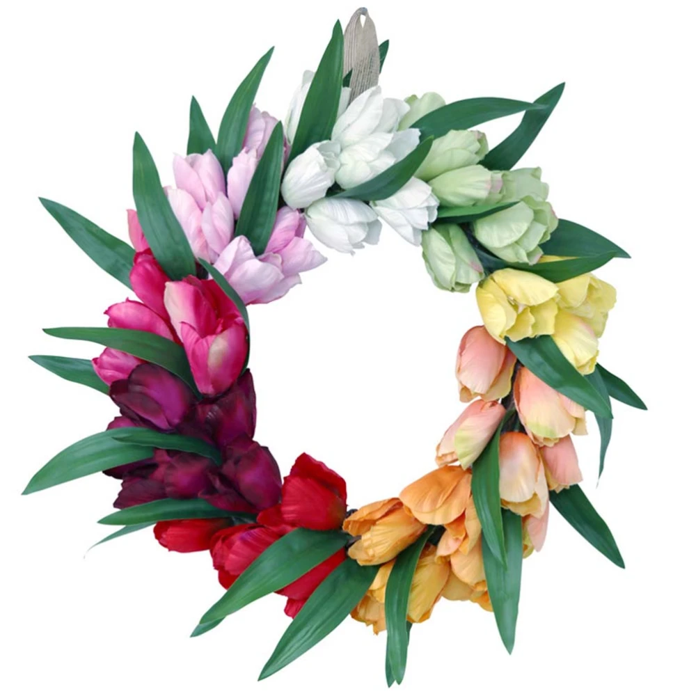 1Pc Unique Tulip Wreath Wedding Accessory Festival Home Decoration Colorful