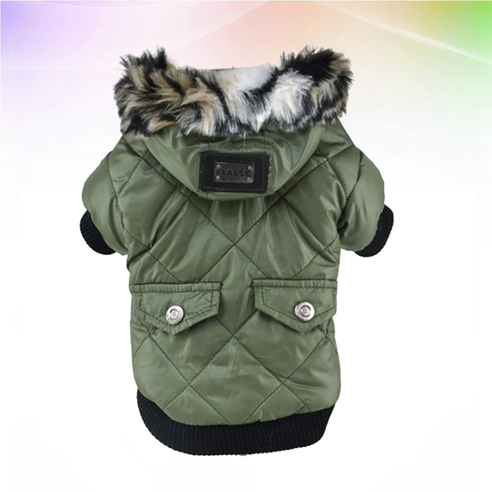 Stylish Pet Winter Clothes Zipper Cold Protection Pet Clothes Coat Pet Costume for Puppy Dog (Green, XS)