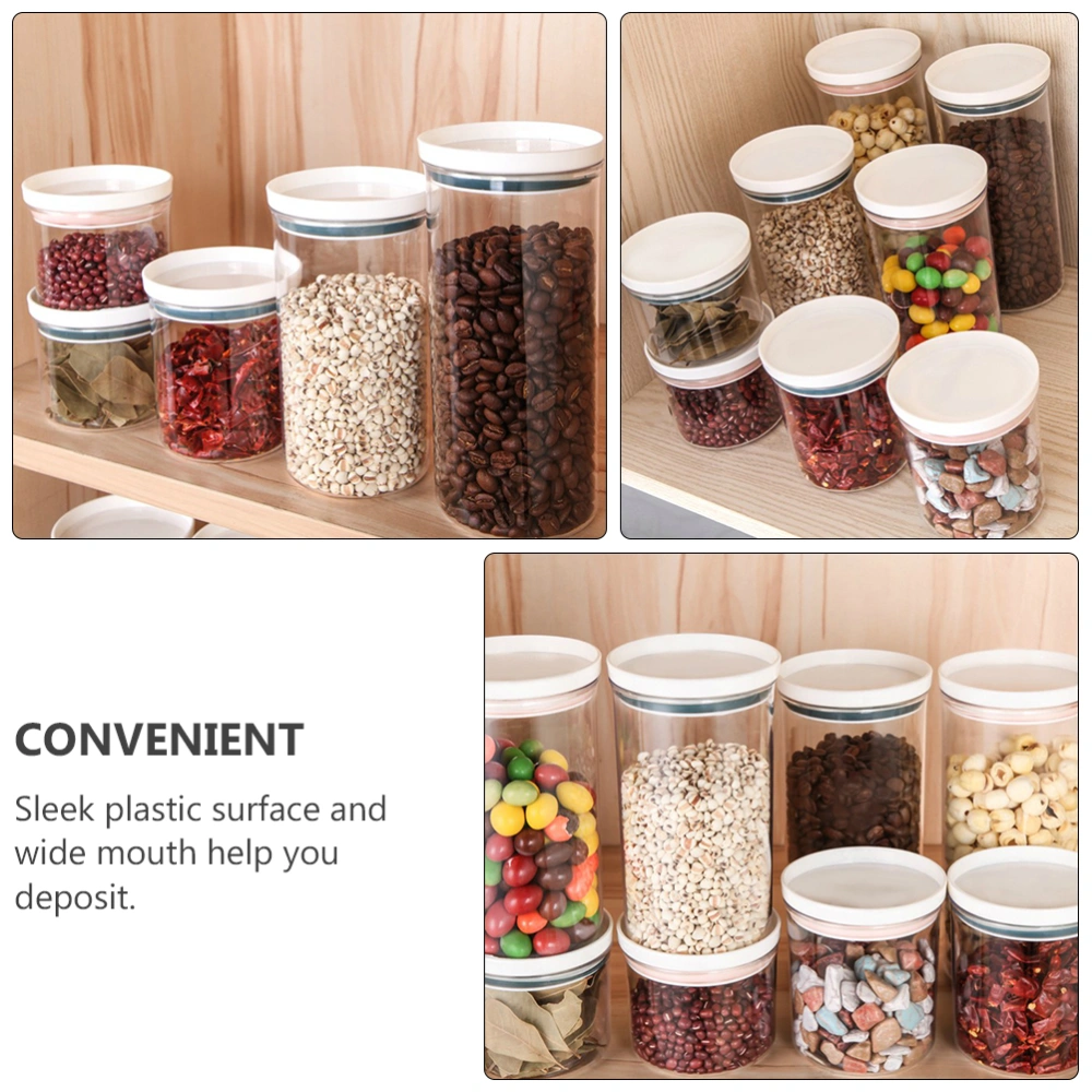 4pcs Plastic Storage Jars Kitchen Food Storage Jars Sealed Containers with Lid