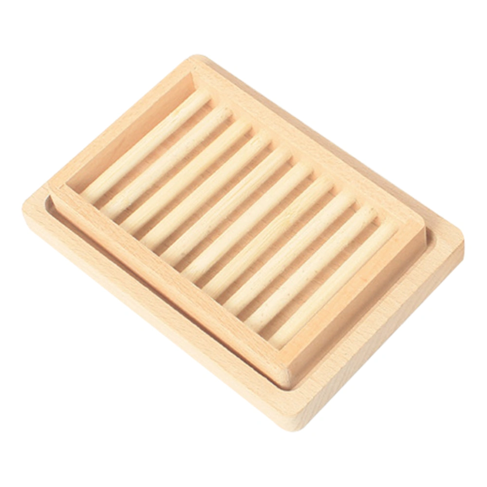 Double Layer Wooden Soap Holder Rustic Soap Container Soap Dish Supplies Soap Drying Tools for Kitchen Bathroom