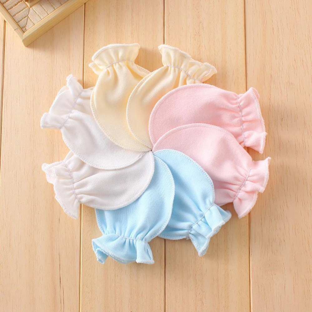 4 Pairs Baby Glove Anti-grasping Gloves Newborn Protection Face Cotton Anti Scratching Gloves (Random Color)