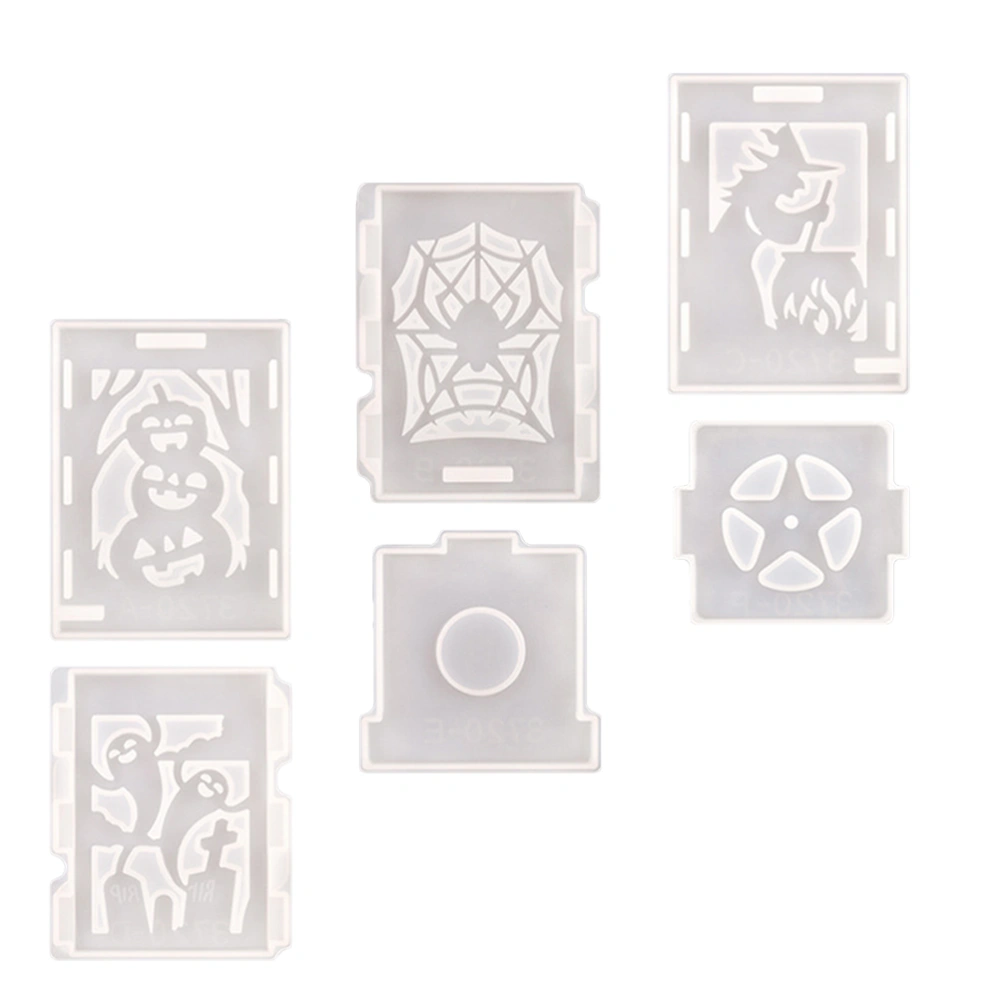 6Pcs Halloween Lantern Molds DIY Halloween Decorations Silicone Mold for Epoxy Resin Casting