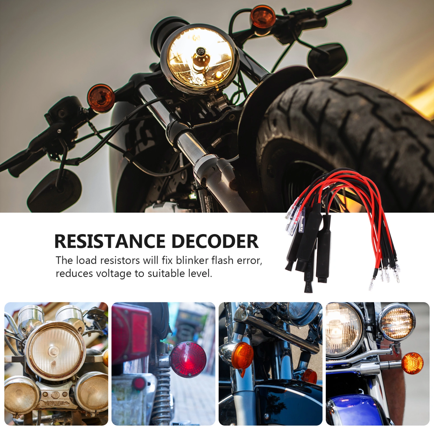 4pcs Turn Signal Indicator Decoder Resistor Decoder for Motorcycle LED Light