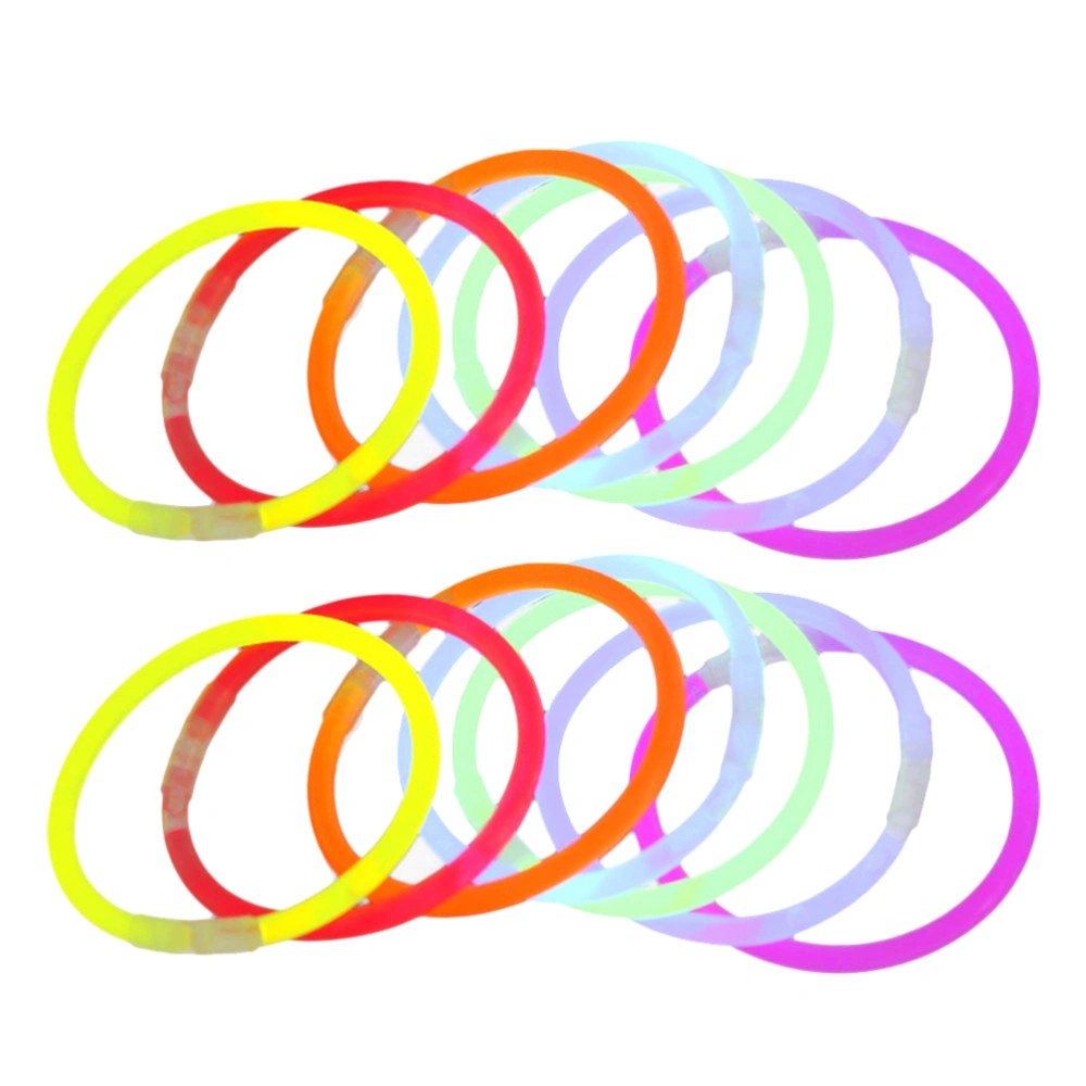 50PCS 20CM Disposable Glow Sticks Colorful Fluorescent Light Sticks Party Favor with Bracelet Connectors for Concert (Assorted Color)