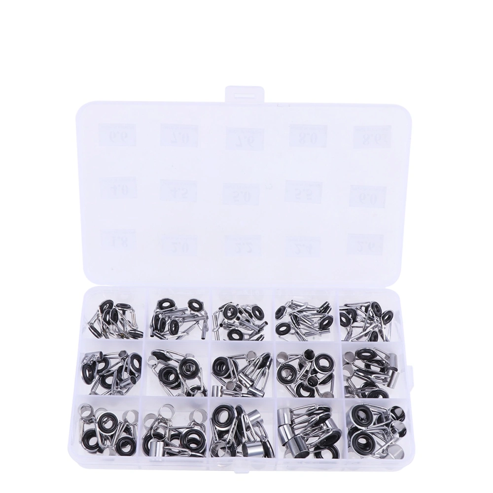 75pcs Fishing Rod Pole Guides Tip Rings Repair Kit