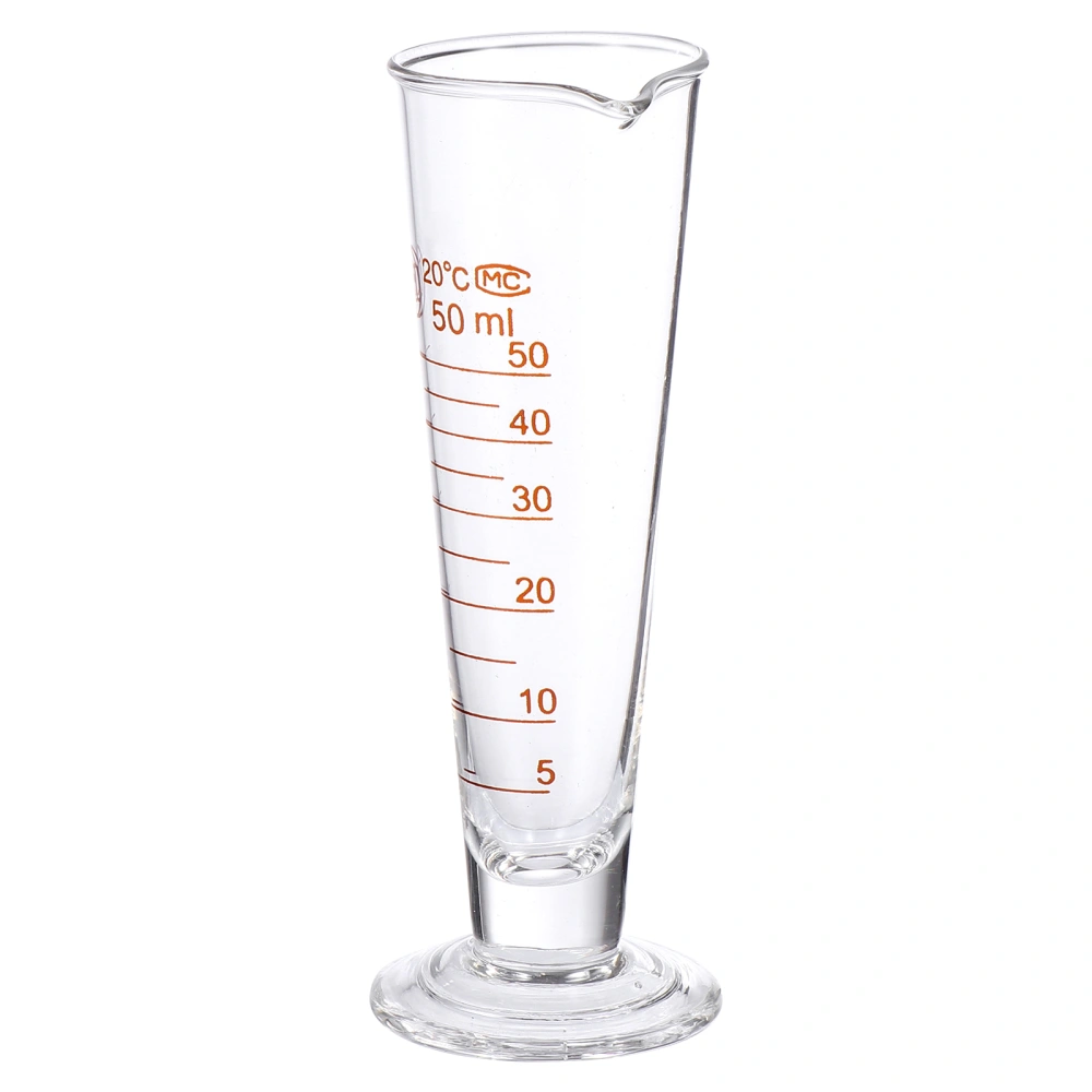 1 Pc 50ml Measuring Cup Glass Round Base Laboratory Chemistry Experience Device