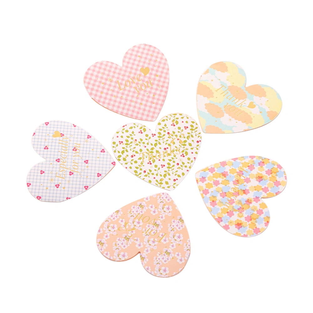 6PCS Lovely Heart Shaped Greeting Cards with Envelopes for Valentine's Day and Other Occasions