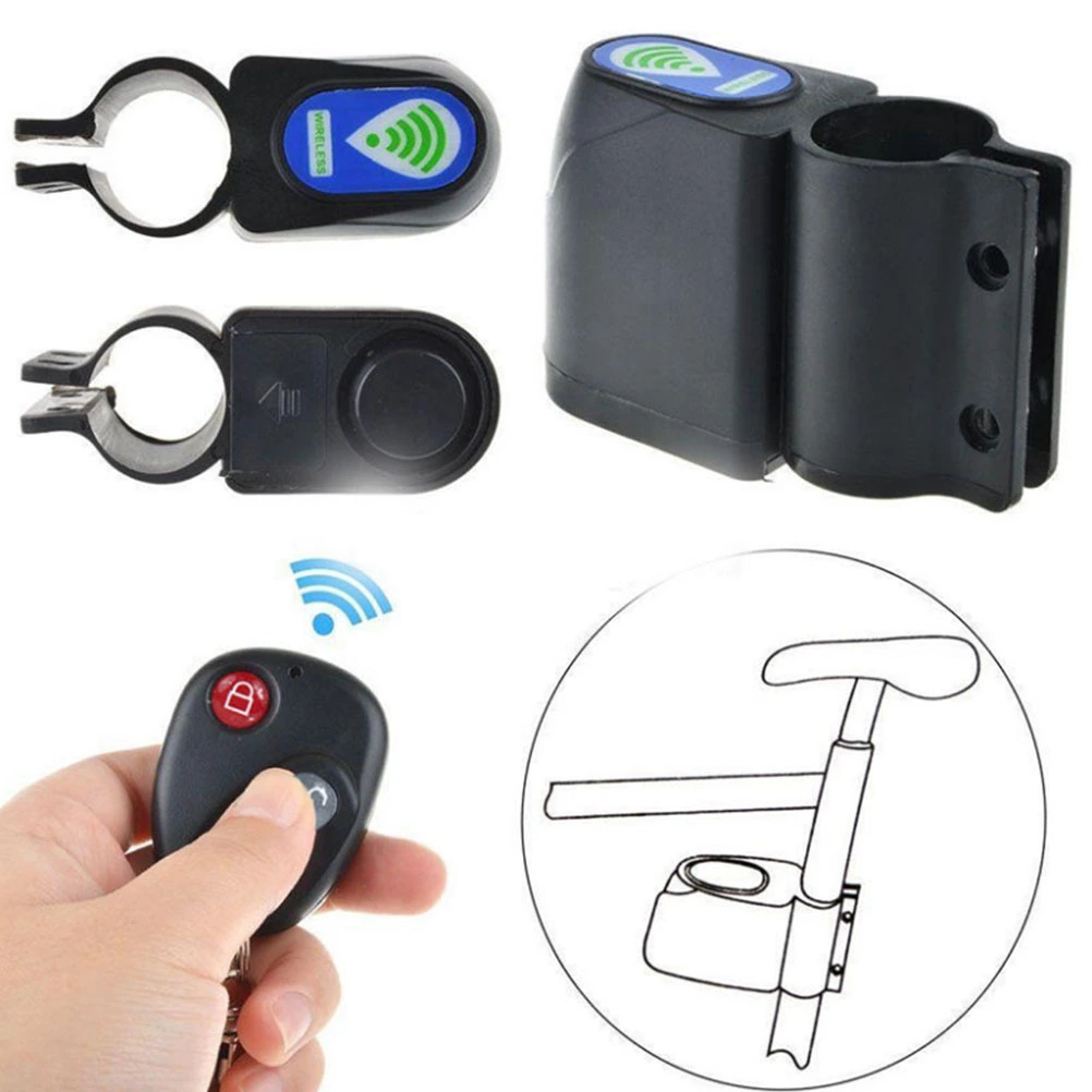 Bike Security Alarm 110dB Audible Sound Lock (Black)