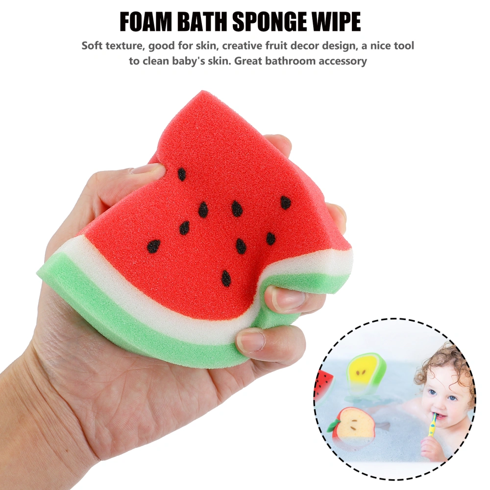 4pcs Children Fruit Shaped Shower Balls Bath Balls Sponge Brushes Supplies