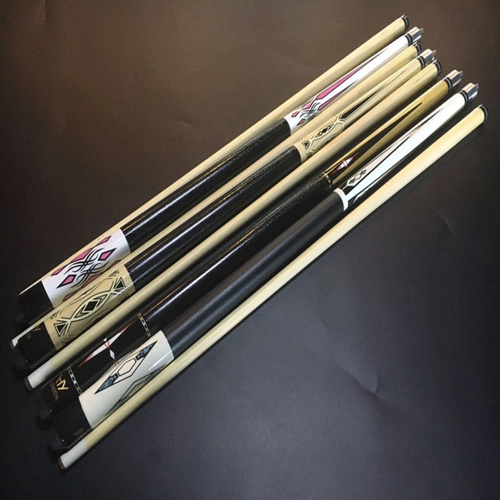 Wood Pool Cue Billiard House Bar Printing Pool Cue Sticks Billiard Accessory for Practice (Random Color)