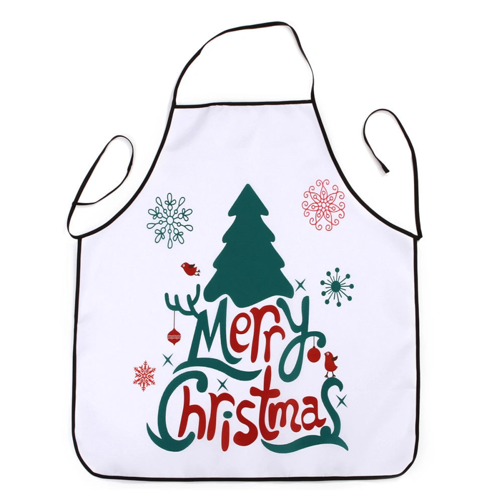 Christmas Apron Printed Waterproof Kitchen Restaurant  Dinner Apron for Cooking Baking Barbequing (Christmas Tree)