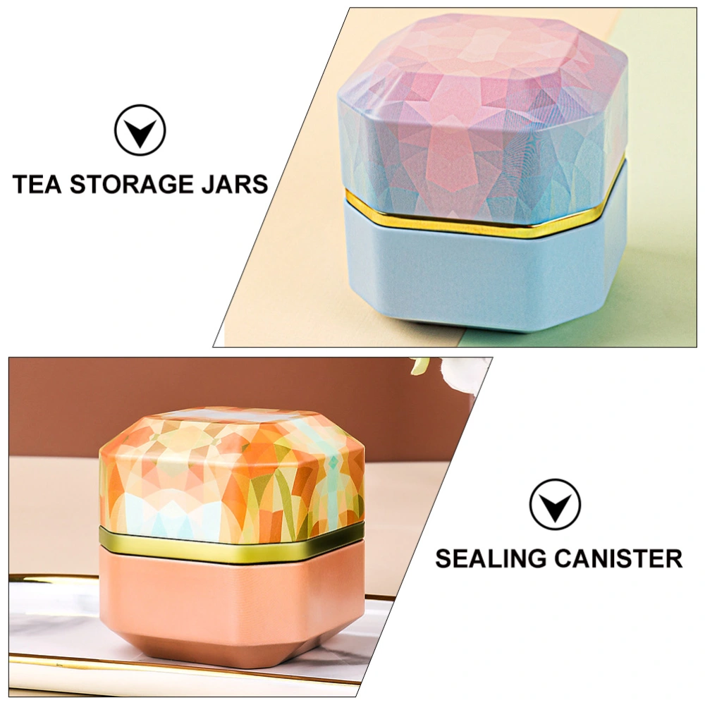 4Pcs Portable Tea Canister Decorative Candy Jars Household Tea Storage Cans