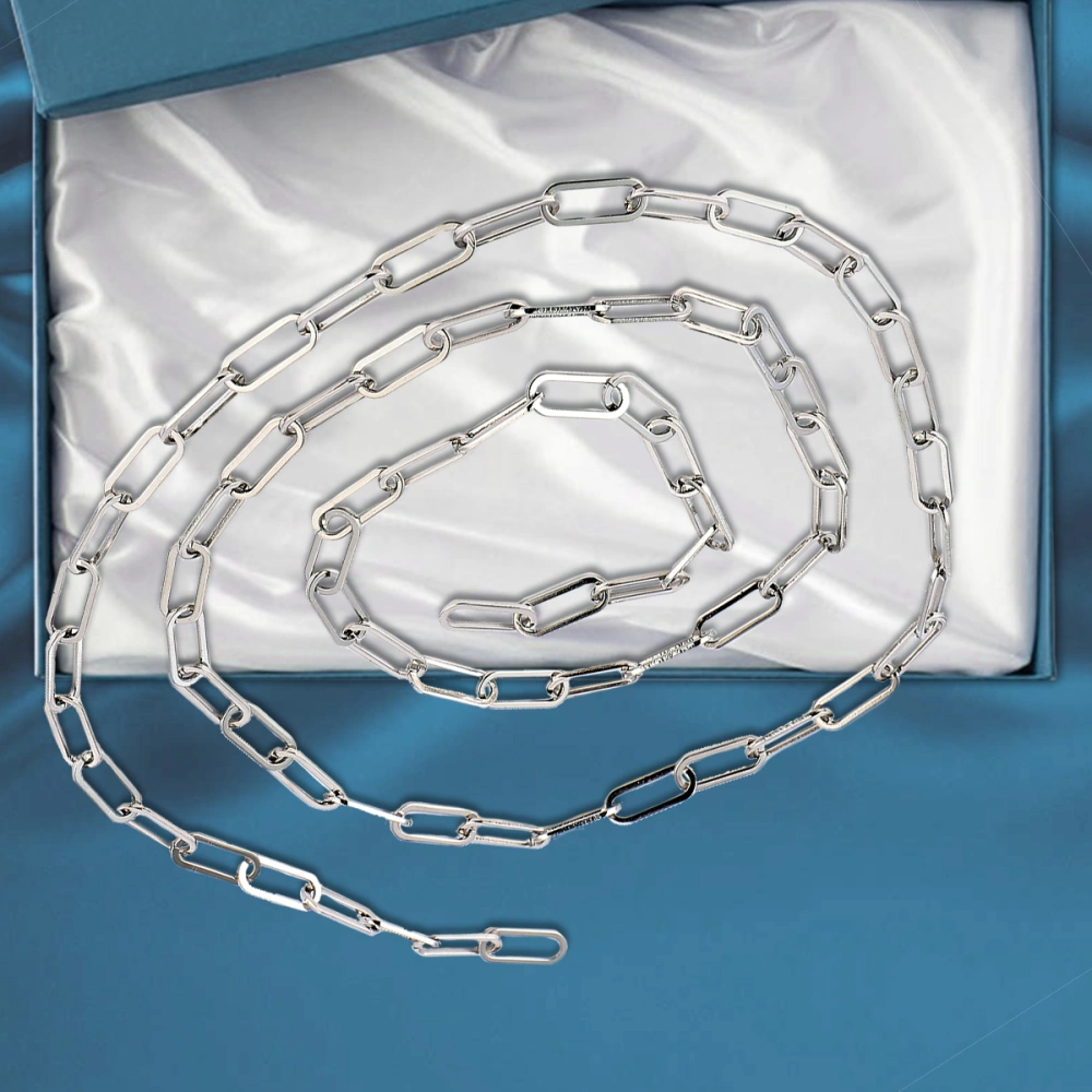 1pc DIY Long Chain Stainless Steel Paperclip Interlocking Chain Necklace Link Chain Bag Chian (4.4mm Width)