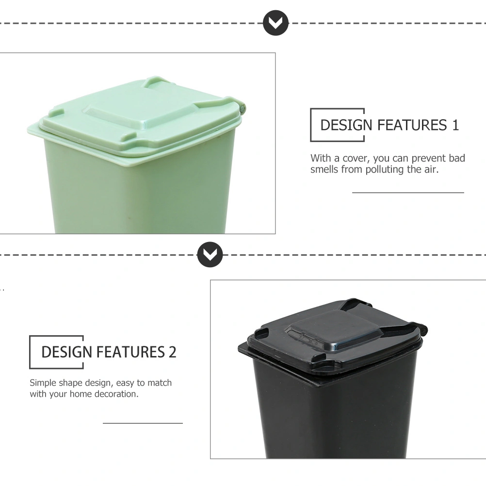 2Pcs Desktop Garbage Pails Multi-function Trash Cans Decorative Garbage Cans Home Accessory