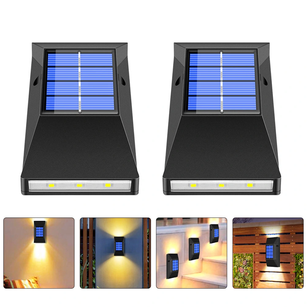 2pcs Outdoor Solar Energy Wall Lamp Waterproof Wall Light Decorative Wall Light
