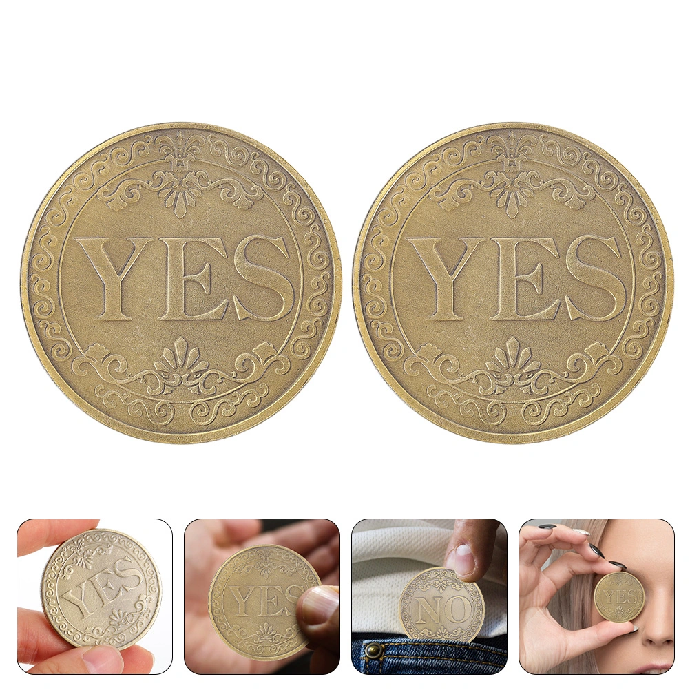 2Pcs Luck Commemorative Coin Performance Coin Yes or No Coin Decision Making Coin