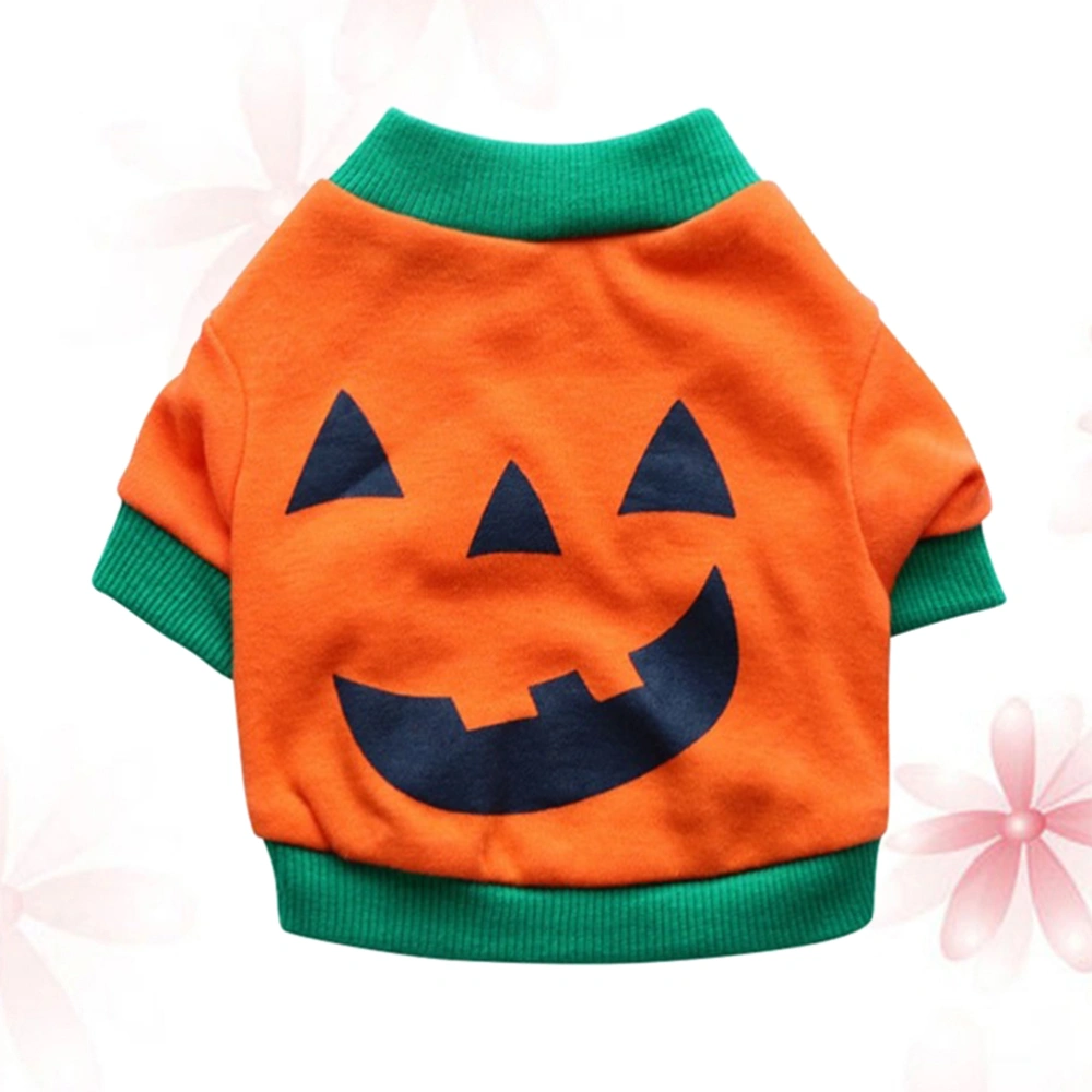 Halloween Pumpkin Pet Costume Adorable Dog Clothing Pet Supplies Orange Dark Green Size XS