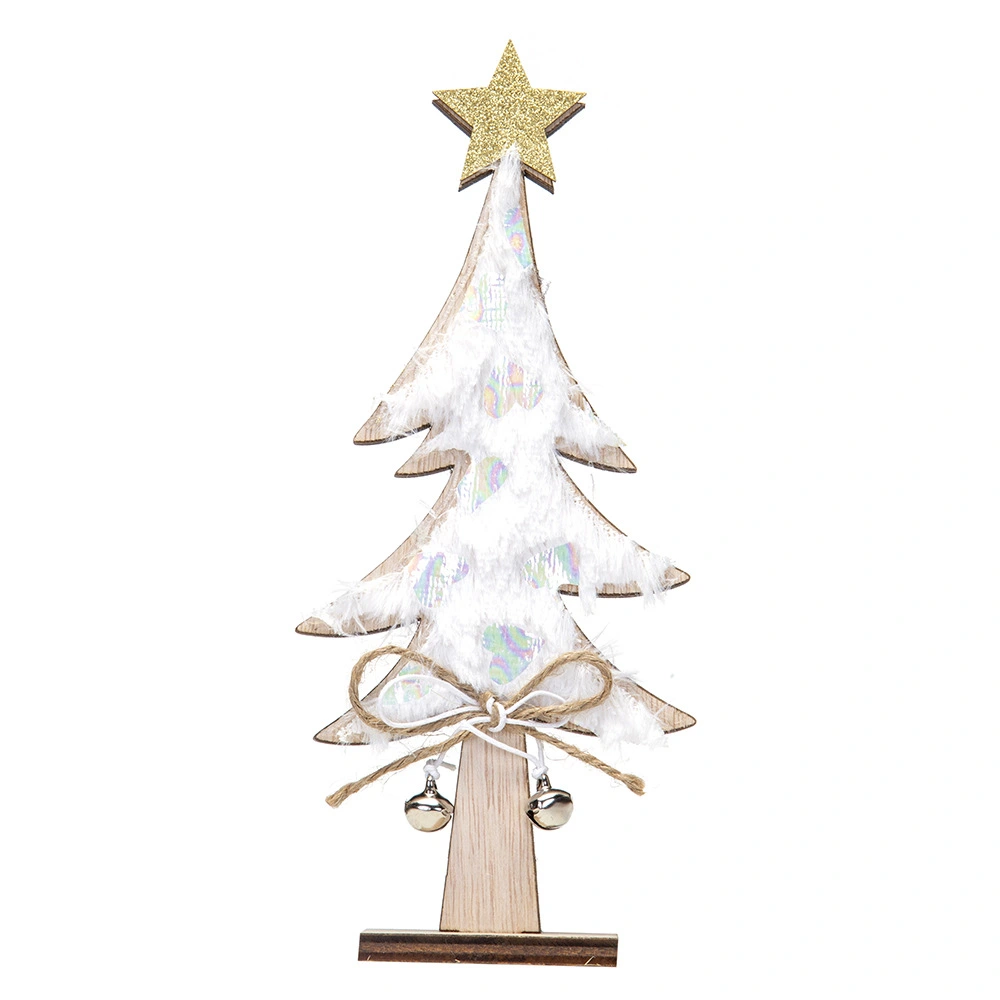 Table Christmas Tree Decoration Desktop Ornament Wooden Xmas Tree Sign Craft