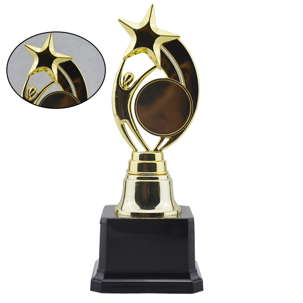 Fashionable Sports Reward Trophy Plastic Star Award Trophy for Student Kids Sports Competition Match Size M (Golden)