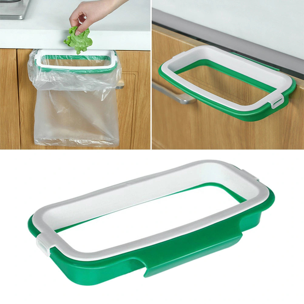 Plastic Garbage Bag Rack Over Cabinet Door Trash Bags Holder Multifunction Storage Shelf