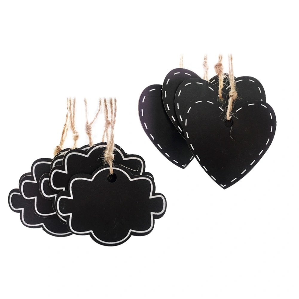 20PCS Mini Decorative Hanging Blackboard Single Sided Chalkboard Party Table Place Tag Message Board Signs Memo Board(Heart and Cloud Pattern)