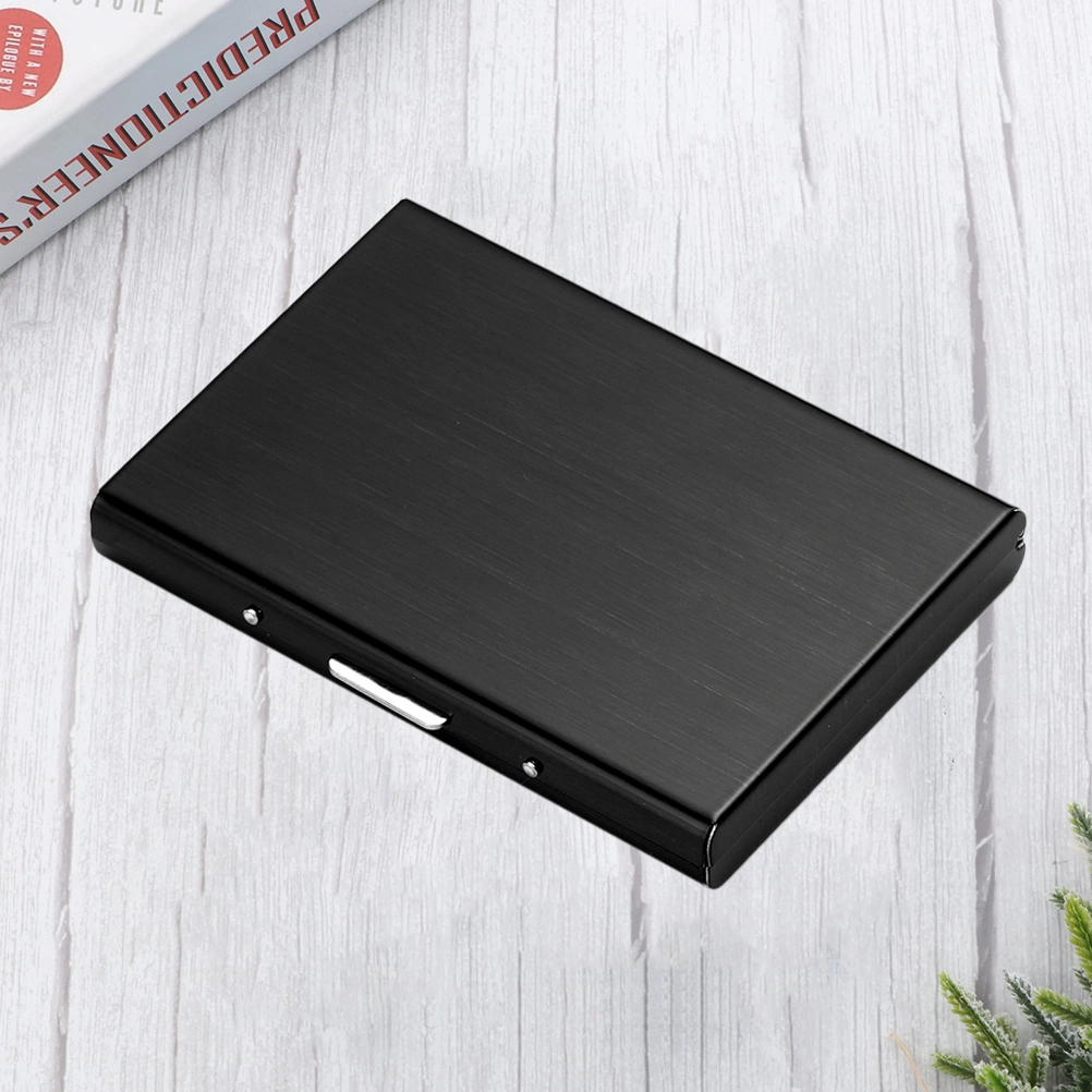 Stainless Steel Business Holder Metal Business Case  Name Case Credit Carrier for Men(Black)