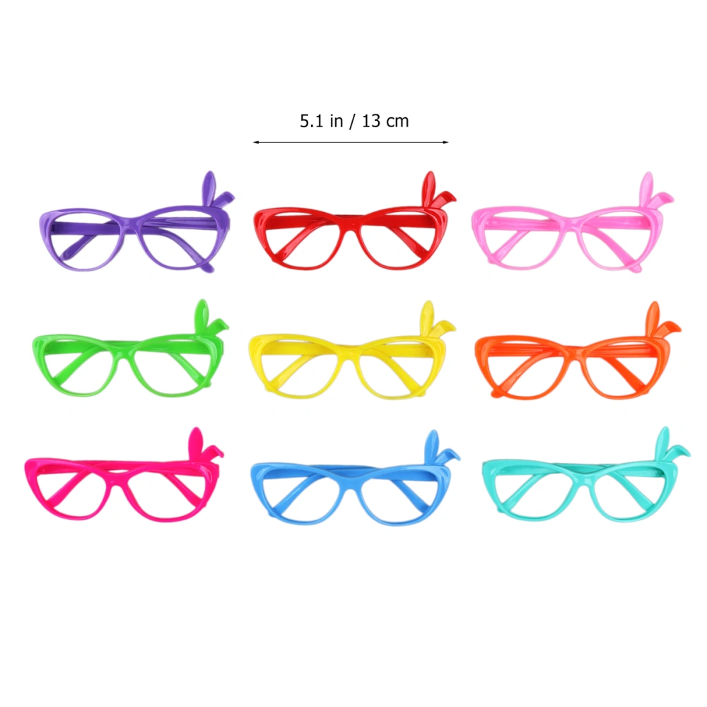 12pcs Rabbit Eyeglass Frame Kids Glasses Frame Fashion Eyewear Frame Party Dress up Spectacle Frames (Random Color)