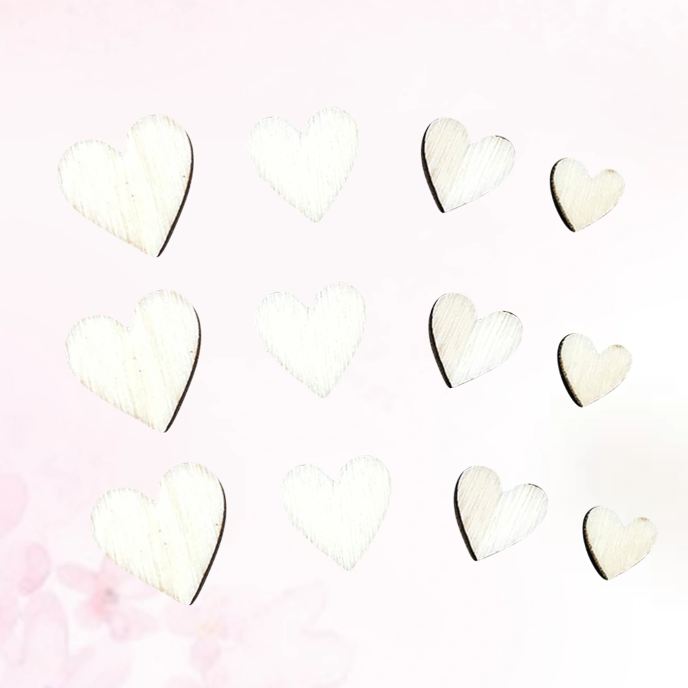 300PCS DIY Wooden Slices Heart Shape Unfinished Natural Wooden Craft DIY Pendant Accessories