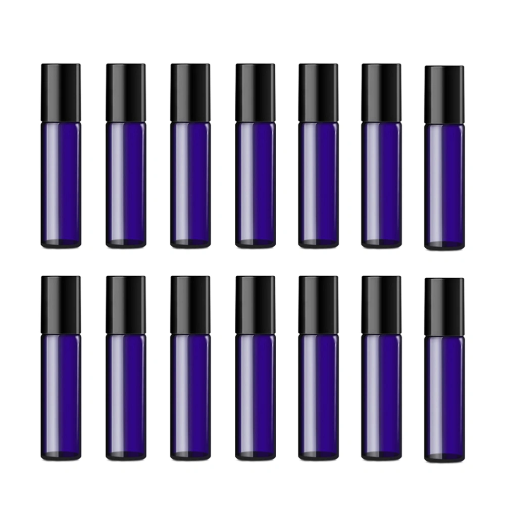 24Pcs 5ml Roll-on Bottle Essential Oil Subpackaging Bottle Glass Bottle Cosmetics Contianer Blue