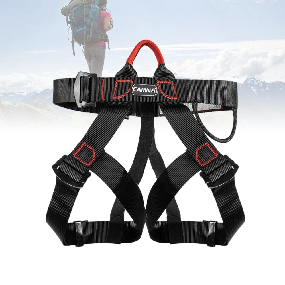 Utility Short Pant Type High Altitude Operation Outdoor Climbing Safety Belt Anti Falling Protection Half Body Safety Belt (Black)