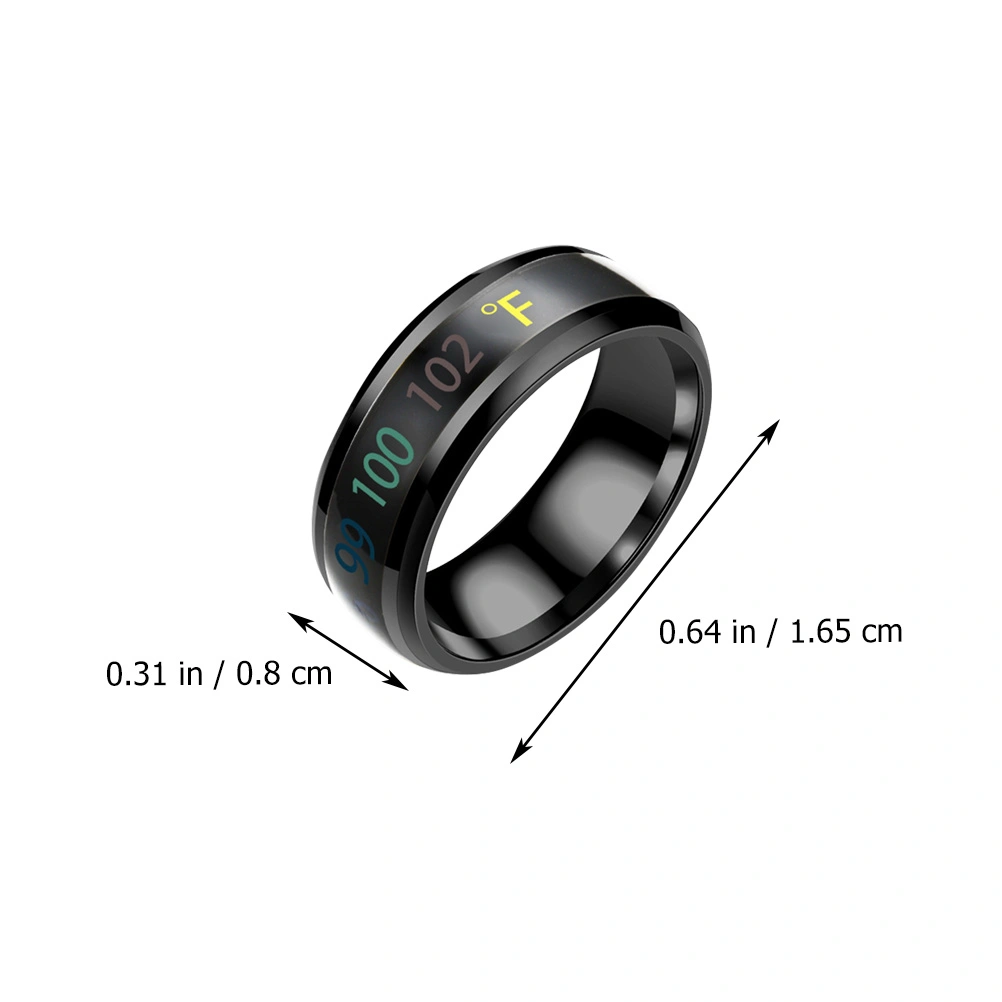 1Pc Fashion Ring Jewelry Intelligent Temperature Display Couple Ring (No.6)