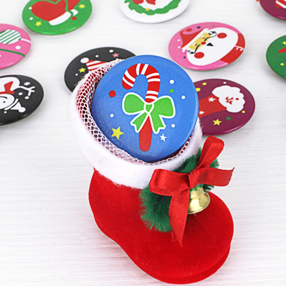 12pcs Children Christmas Brooches and for Kids Clothes Bag Decoration (Mixed Color)