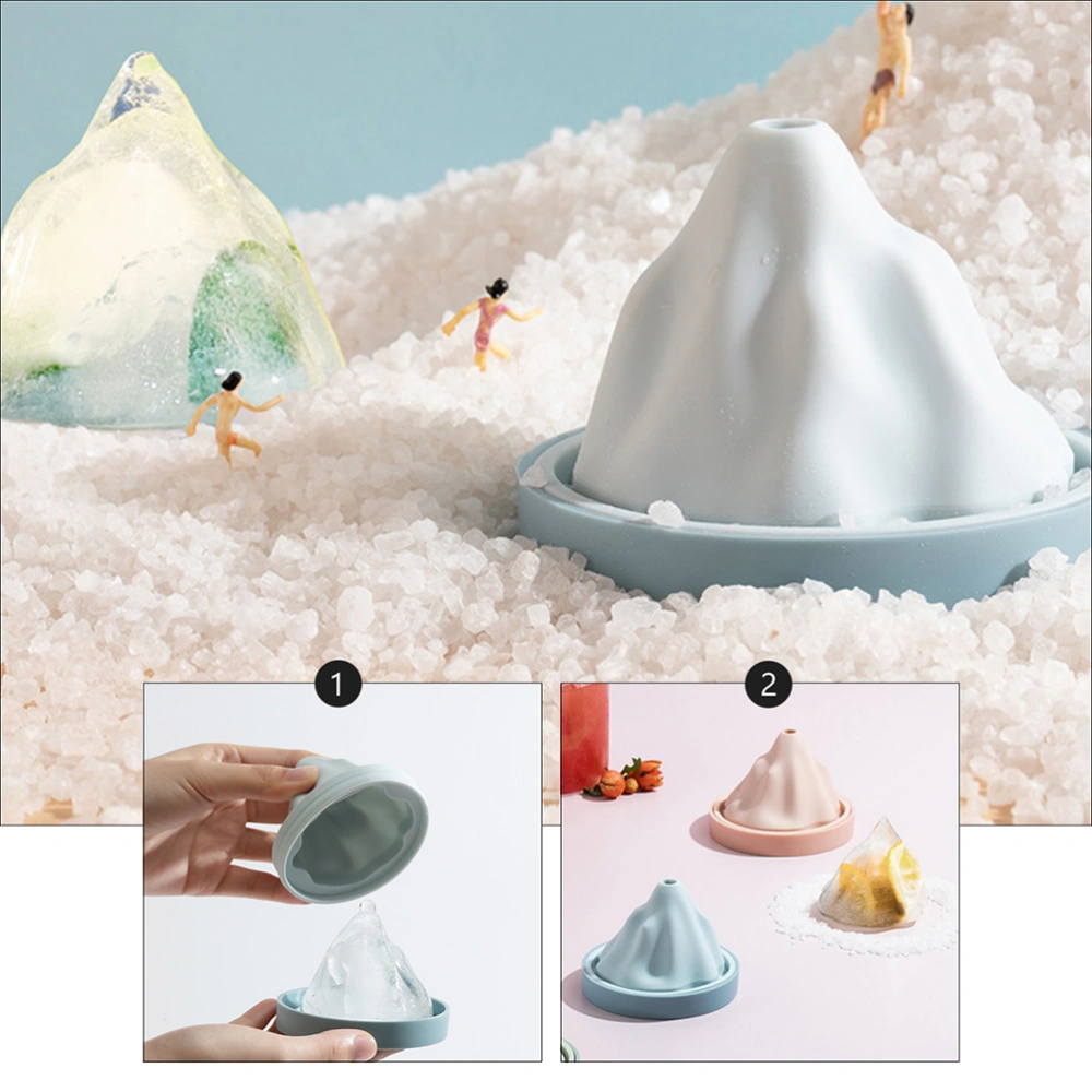 1 Set 3Pcs Snow Mountain Shape Ice Cube Molds Silicone Ice Mold (Assorted Color)