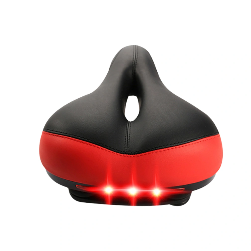 Saddle with Tail Light Widen MTB Cushion Road Bike Comfortable Seat Spare Parts PU Saddle (Random Color)