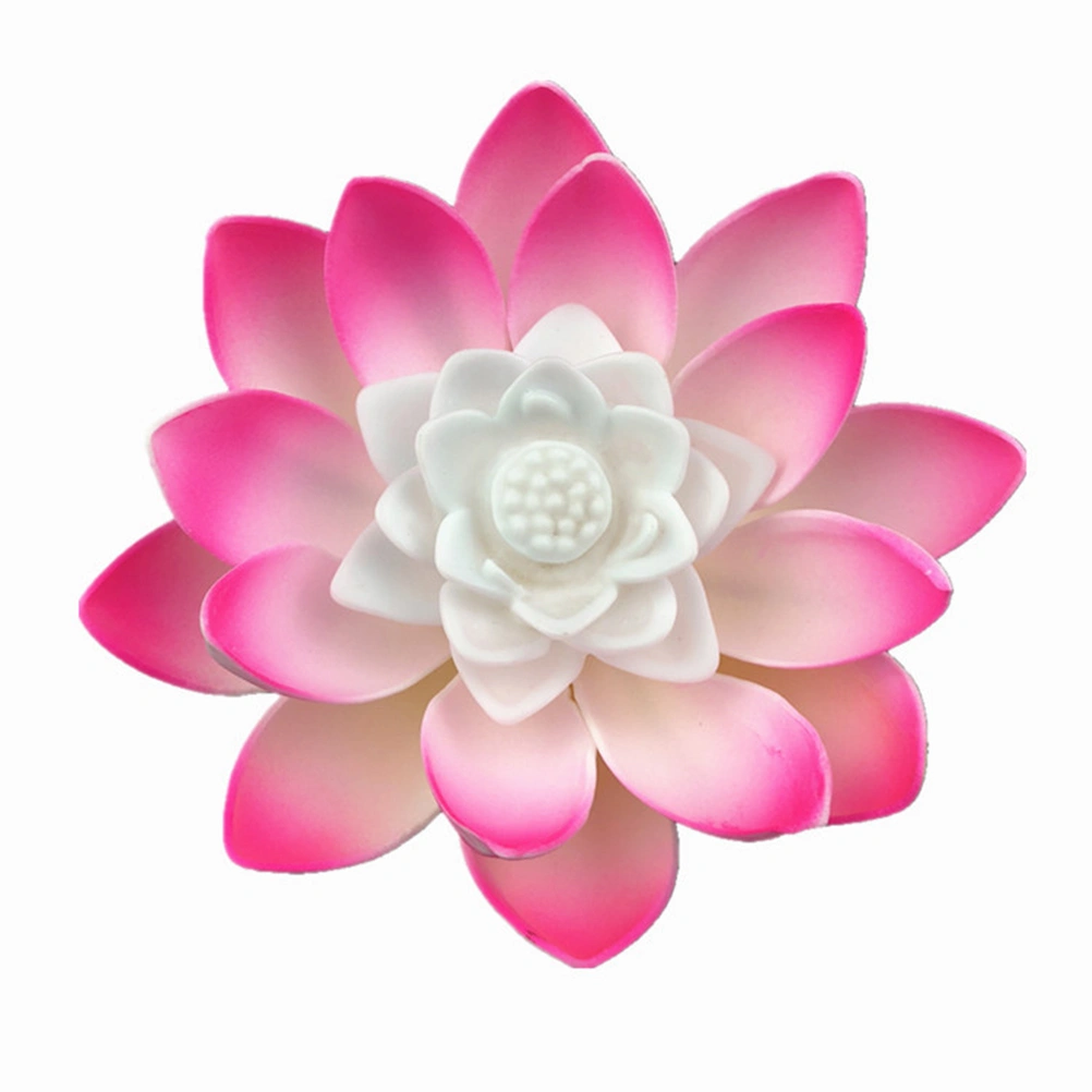 2 Pcs LED Electronic Lotus Candle Light Realistic Flower Lamp Floating Light Wish Light Buddhism Accessory for Party Festival - No Battery(Random Color)