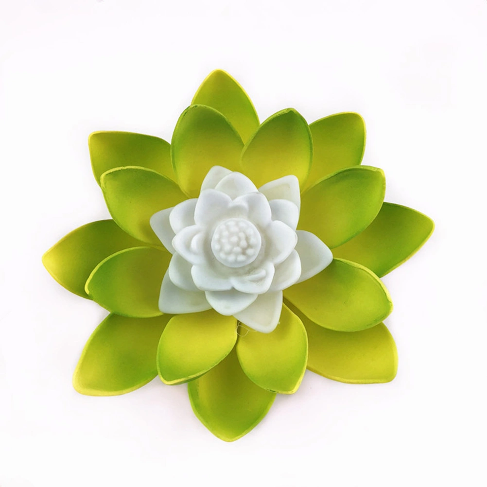 2 Pcs LED Electronic Lotus Candle Light Realistic Flower Lamp Floating Light Wish Light Buddhism Accessory for Party Festival - No Battery(Random Color)