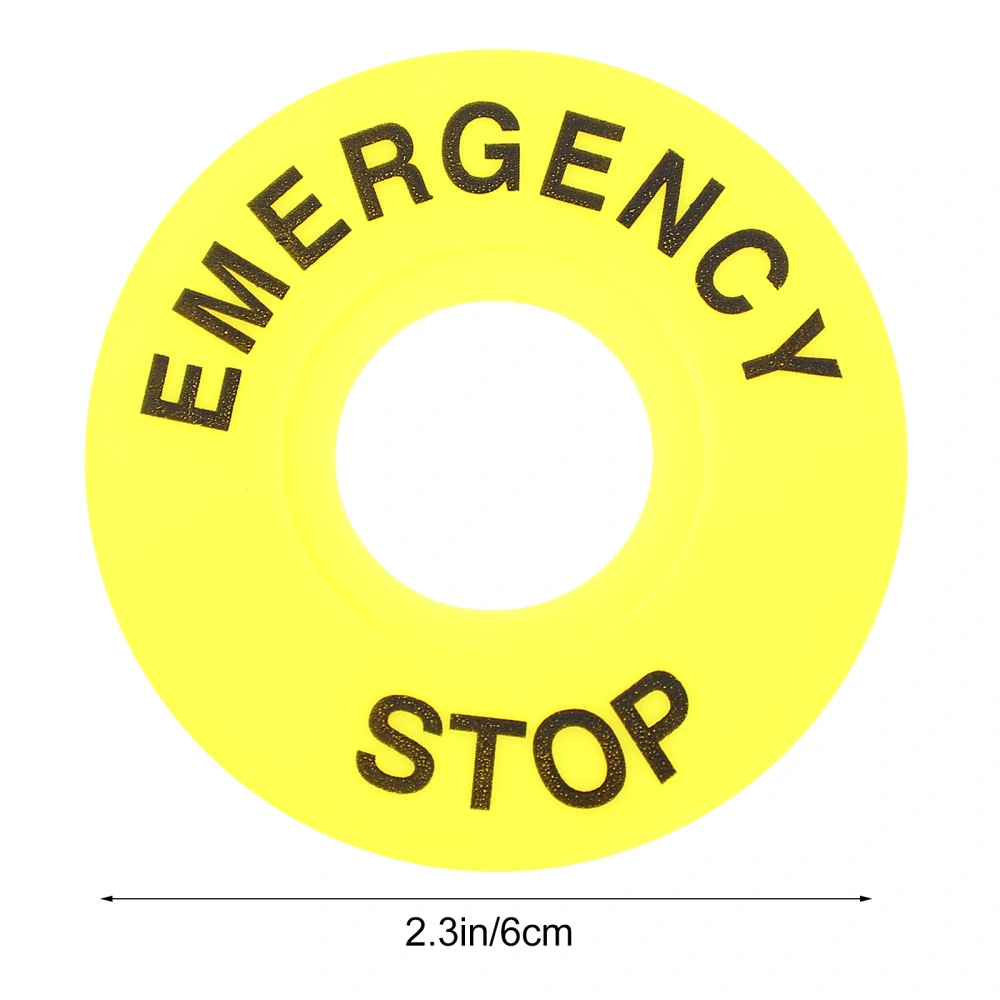 10Pcs Push Button Switch Emergency Stop Sign Durable Emergency Stop Ring