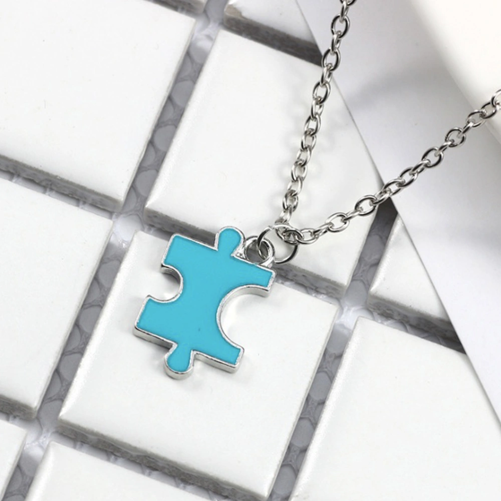 4Pcs Good Friendship Pendant Necklace Creative Puzzle Patchwork Pendant Necklace Best Friend Theme Necklace