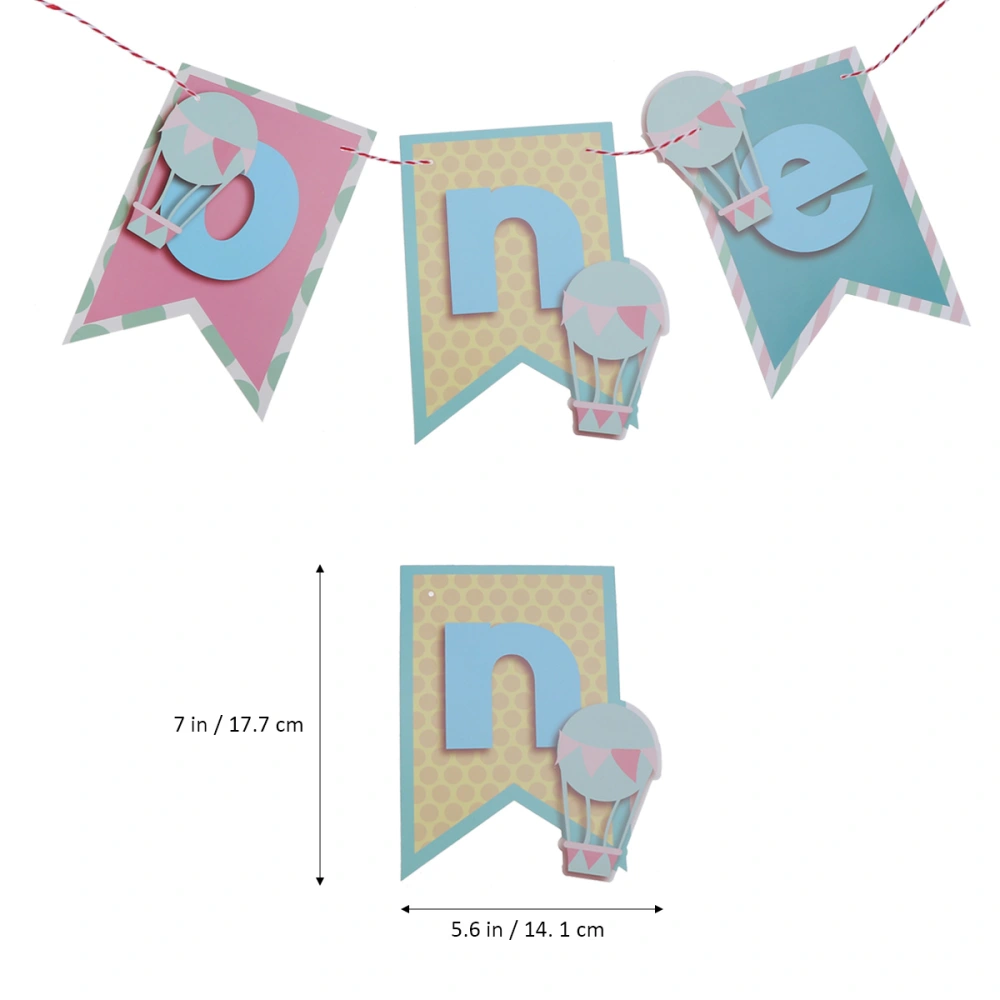 1.5M Baby 1st Birthday Bunting Banners Garland Party Decoration Favors Supplies (Blue)