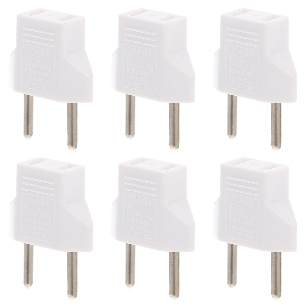 6pcs Socket Converter US Plug to EU Plug 250V European Plug Adapter EU Plug