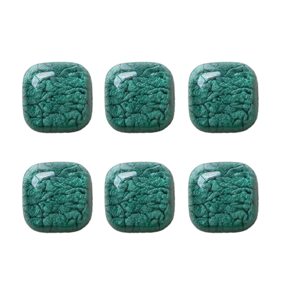 1 Set 20pcs Square Resin DIY Earrings Accessories Earrings Paster Handmade DIY Earrings Making Material (Dark Green 1.8cm)