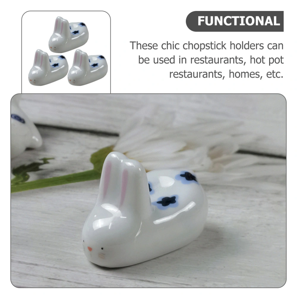 3Pcs Cartoon Chopstick Rest Ceramic Chopstick Rest Pretty Chopstick Holders